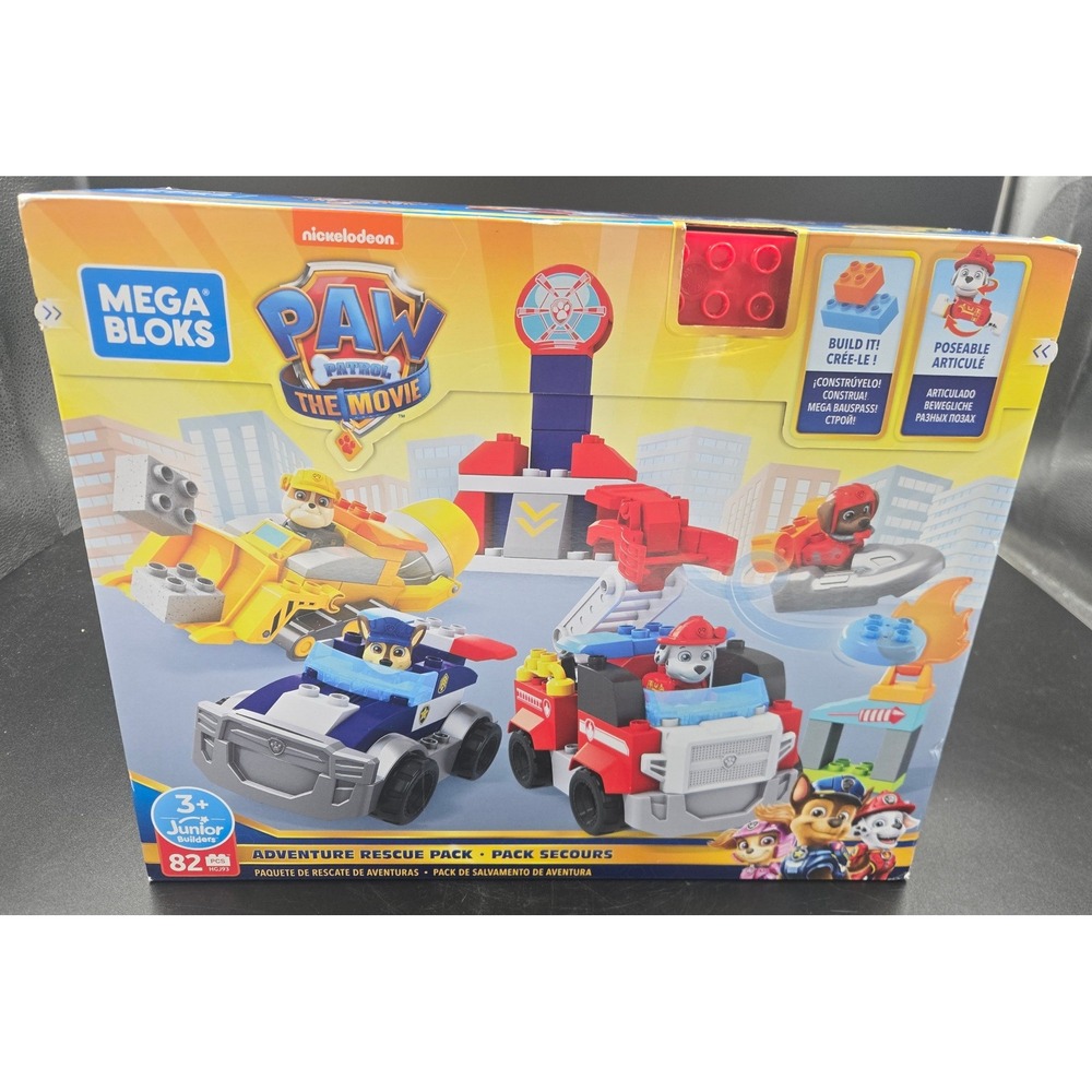 Mega Bloks Paw Patrol The Movie Adventure Rescue Pack 82 Pcs Building Set HGJ93